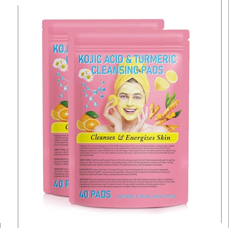 Tampons nettoyants et exfoliant à l'Acide Kojique et au Curcuma